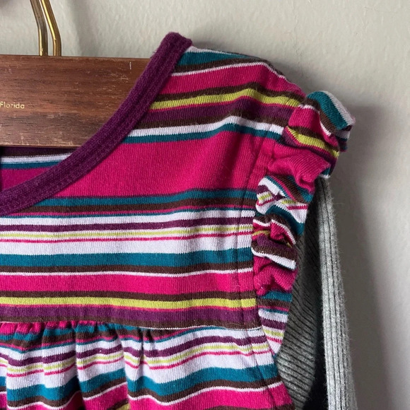 Tea collection girls long sleeve striped mixed print t shirt blouse top size 10 - Picture 4 of 5